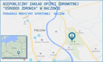 PORADNIA MEDYCYNY SPORTOWEJ - NIEPUBLICZNY ZAKŁAD OPIEKI ZDROWOTNEJ "OŚRODEK ZDROWIA" W HACZOWIE - UL. - 96,  HACZÓW